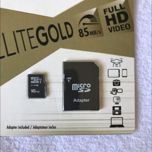16gb Micro SD Card with adapter Elite Gold Emtec - Picture 3 of 3